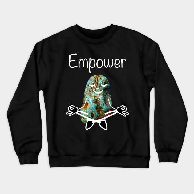 Rockhound Lotus Yoga Pose - Funny Empower Mental Health Rockhounding Crewneck Sweatshirt by Laura Rucker